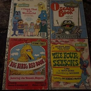 Sesame Street Little Golden Book Lot of 4